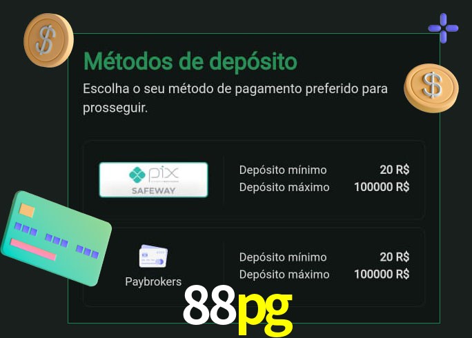 O cassino 88pg oferece uma grande variedade de métodos de pagamento